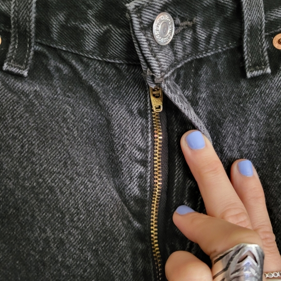 VINTAGE 90s LEVI'S Unisex 550 Relaxed Fit Mom Jeans Black - Picture 7 of 13